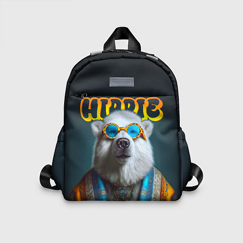 Детский рюкзак Хиппи белый медведь / 3D-принт – фото 1