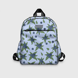 Детский рюкзак Ягода - голубика на листьях, цвет: 3D-принт