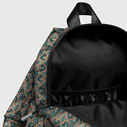Детский рюкзак Зелено-золотые ромбы, цвет: 3D-принт — фото 2
