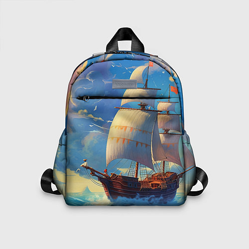 Детский рюкзак Парусник в море / 3D-принт – фото 1