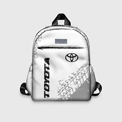 Детский рюкзак Toyota speed на светлом фоне со следами шин: надпи, цвет: 3D-принт