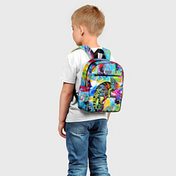 Детский рюкзак Маскировка хамелеона на фоне ярких красок, цвет: 3D-принт — фото 2