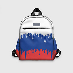 Детский рюкзак Флаг России - потёки, цвет: 3D-принт
