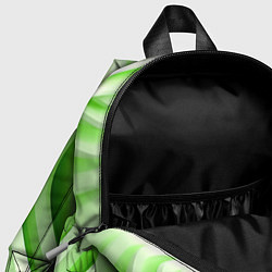 Детский рюкзак Белые и зеленый волны, цвет: 3D-принт — фото 2