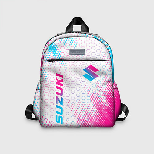 Детский рюкзак Suzuki neon gradient style: надпись, символ / 3D-принт – фото 1