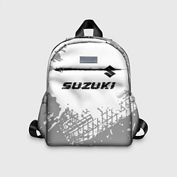 Детский рюкзак Suzuki speed на светлом фоне со следами шин: симво, цвет: 3D-принт