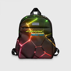 Детский рюкзак Cyberpunk 2077 phantom liberty logo neon, цвет: 3D-принт