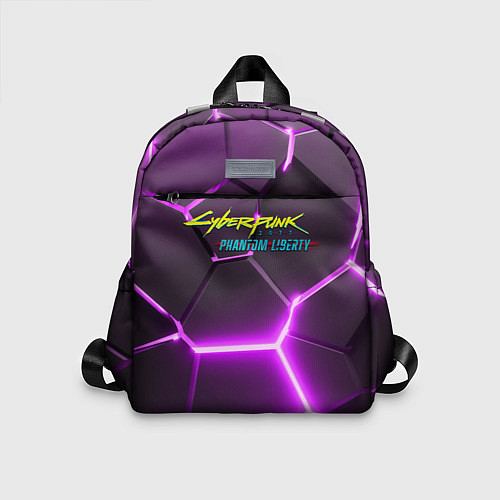 Детский рюкзак Киберпанк призрачная свобода фиолетовый неон / 3D-принт – фото 1