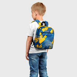 Детский рюкзак Синяя и жёлтая геометрия, цвет: 3D-принт — фото 2