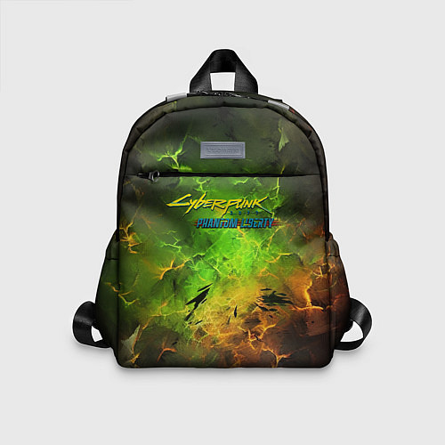 Детский рюкзак Cyberpunk 2077 phantom liberty green / 3D-принт – фото 1