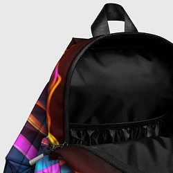 Детский рюкзак Неоновые фиолетовые волны, цвет: 3D-принт — фото 2