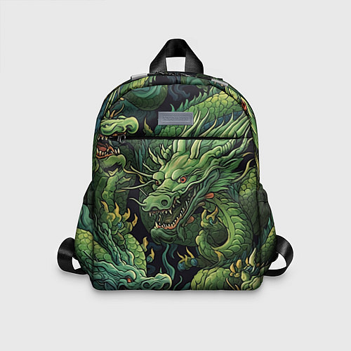 Детский рюкзак Зеленые драконы: арт нейросети / 3D-принт – фото 1