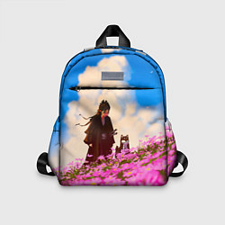 Детский рюкзак Девушка самурай и сиба ину, цвет: 3D-принт