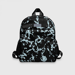 Детский рюкзак Абстракция черно-голубой, цвет: 3D-принт