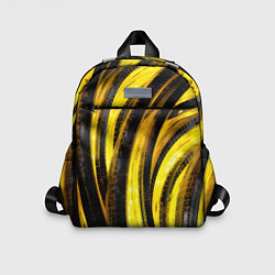 Детский рюкзак Черные и золотые линии, цвет: 3D-принт