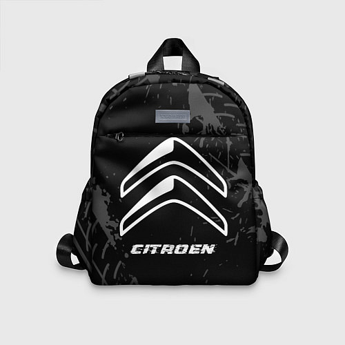 Детский рюкзак Citroen speed на темном фоне со следами шин / 3D-принт – фото 1