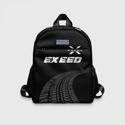 Детский рюкзак Exeed speed на темном фоне со следами шин: символ / 3D-принт – фото 1