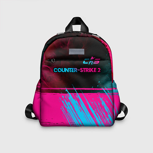 Детский рюкзак Counter-Strike 2 - neon gradient: символ сверху / 3D-принт – фото 1