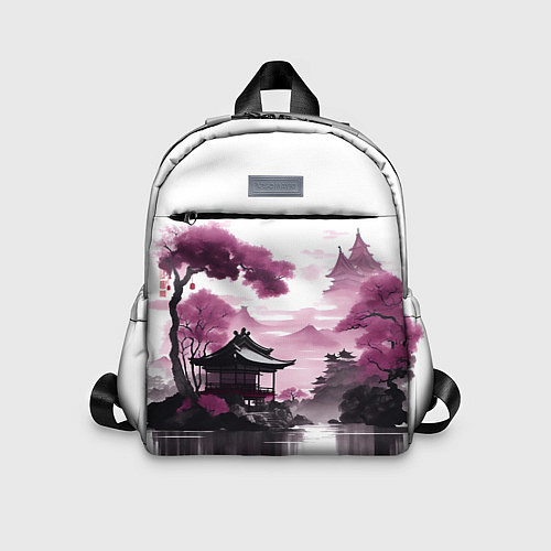 Детский рюкзак Японские мотивы - фиолетовый / 3D-принт – фото 1