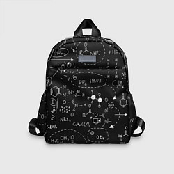 Детский рюкзак Химические формулы на чёрном, цвет: 3D-принт