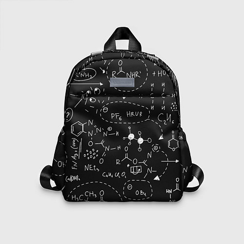 Детский рюкзак Химические формулы на чёрном / 3D-принт – фото 1