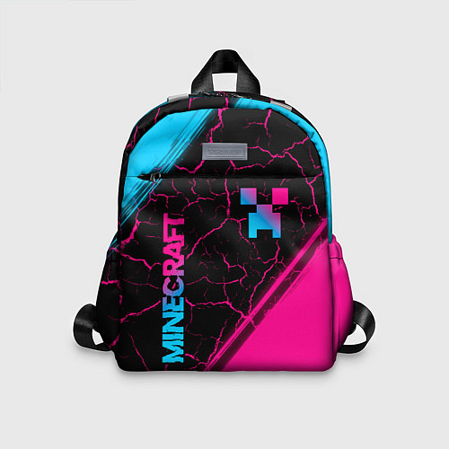 Детский рюкзак Minecraft - neon gradient: надпись, символ / 3D-принт – фото 1