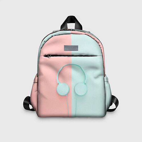 Детский рюкзак Наушники в пастельных тонах / 3D-принт – фото 1