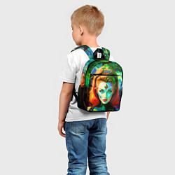 Детский рюкзак Девушка киборг с рыжими волосами, цвет: 3D-принт — фото 2