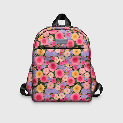 Детский рюкзак Узор цветами / 3D-принт – фото 1