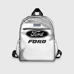Детский рюкзак Ford speed на светлом фоне со следами шин, цвет: 3D-принт