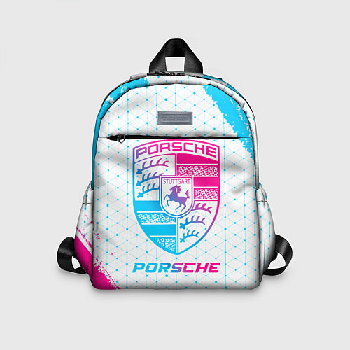 Детский рюкзак Porsche neon gradient style / 3D-принт – фото 1