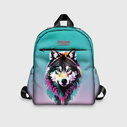 Детский рюкзак Волчья морда - поп-арт, цвет: 3D-принт
