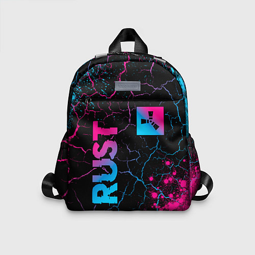 Детский рюкзак Rust - neon gradient: надпись, символ / 3D-принт – фото 1
