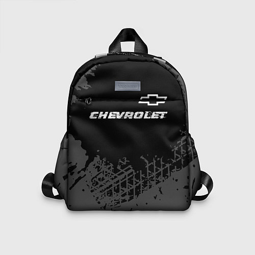 Детский рюкзак Chevrolet speed на темном фоне со следами шин: сим / 3D-принт – фото 1