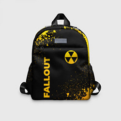 Детский рюкзак Fallout - gold gradient: надпись, символ, цвет: 3D-принт