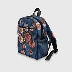 Детский рюкзак Хризантемы на джинсе, цвет: 3D-принт — фото 2