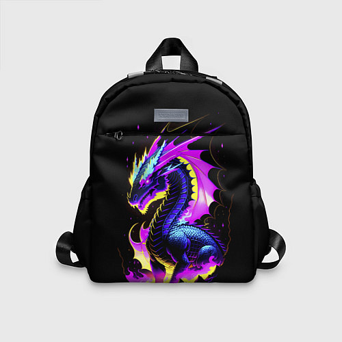 Детский рюкзак Неоновый космический дракон / 3D-принт – фото 1