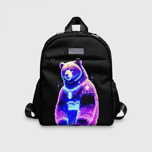 Детский рюкзак Космический светящийся мишка / 3D-принт – фото 1