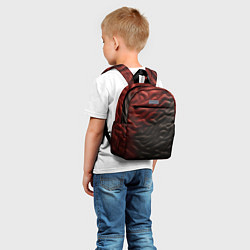 Детский рюкзак Красно черная волнистая текстура, цвет: 3D-принт — фото 2