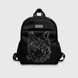 Детский рюкзак Волк стилизация чёрный, цвет: 3D-принт