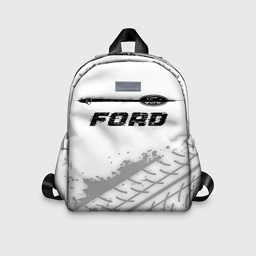 Детский рюкзак Ford speed на светлом фоне со следами шин: символ / 3D-принт – фото 1