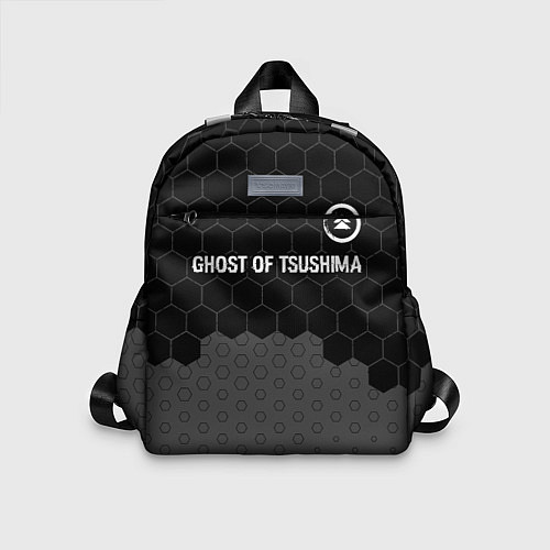 Детский рюкзак Ghost of Tsushima glitch на темном фоне: символ св / 3D-принт – фото 1