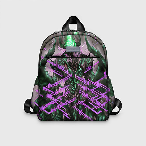 Детский рюкзак Фиолетовый элементаль киберпанк / 3D-принт – фото 1