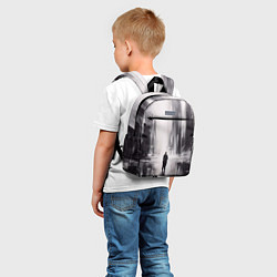 Детский рюкзак Большой мрачный город с силуэтом человека, цвет: 3D-принт — фото 2