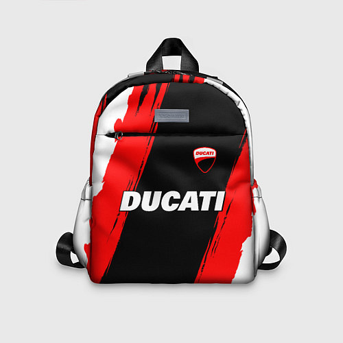 Детский рюкзак Ducati moto - красные полосы / 3D-принт – фото 1