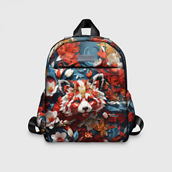 Детский рюкзак Красная панда в цветах, цвет: 3D-принт
