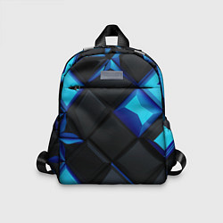 Детский рюкзак Черные и синие плитки, цвет: 3D-принт