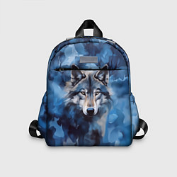 Детский рюкзак Голова волка на ледяном фоне, цвет: 3D-принт