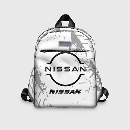 Детский рюкзак Nissan speed на светлом фоне со следами шин / 3D-принт – фото 1