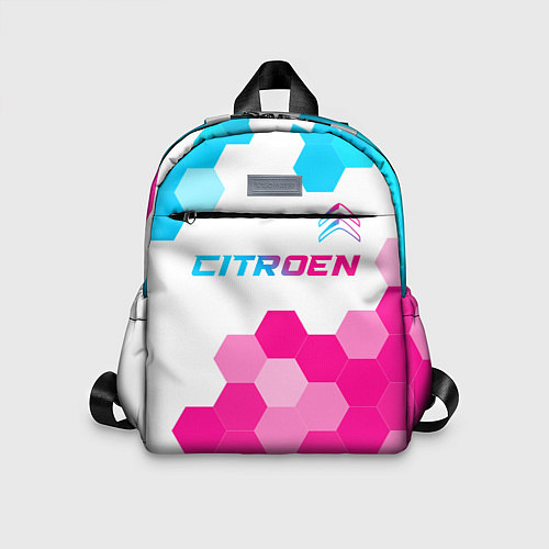 Детский рюкзак Citroen neon gradient style: символ сверху / 3D-принт – фото 1